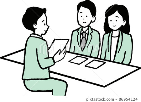 Image illustration of a business person having a business talk 86954124