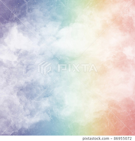 抽象背景方形橫幅）彩虹色天空中的雲彩夢幻般的模板漸變多彩復活節 86955072