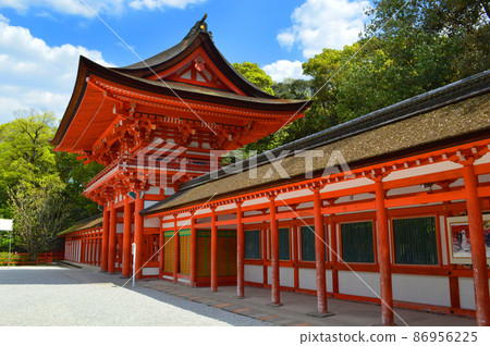 五月參觀的世界遺產京都市下金神社的塔門 86956225