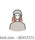 Orange hair girl in beret 86957272