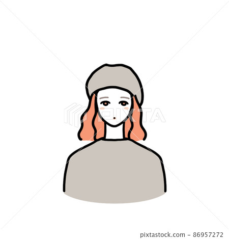 貝雷帽的橙色頭髮女孩 貝雷帽的橙色頭髮女孩 86957272
