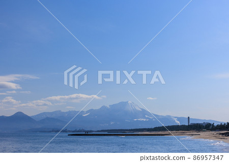 Oyama in winter and the Sea of Japan 86957347