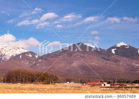 冬季俯瞰八嶽山脈的風景 86957489