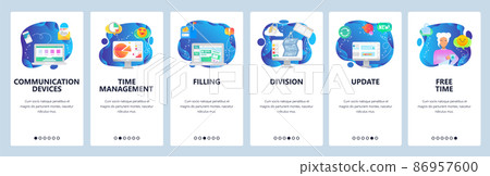 Website and mobile app onboarding screens vector template Website and mobile app onboarding screens vector template 86957600