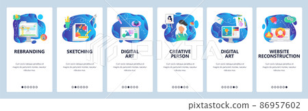 Website and mobile app onboarding screens vector template Website and mobile app onboarding screens vector template 86957602
