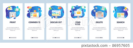 Website and mobile app onboarding screens vector template 86957605