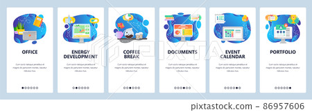 Website and mobile app onboarding screens vector template Website and mobile app onboarding screens vector template 86957606