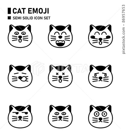 Cat emoji icon. 86957653