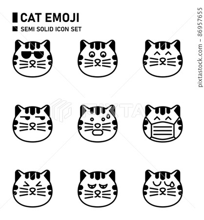 Cat emoji icon. 86957655
