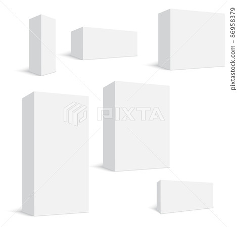 Blank package Box set isolated on white. Vector 86958379