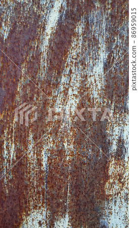 Texture of a painted metal wall covered with rust Texture of a painted metal wall covered with rust 86959015