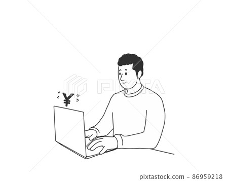 A man working on a laptop 86959218