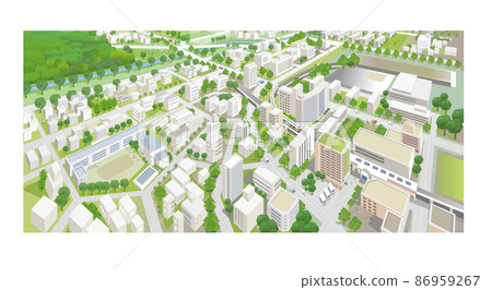 Fun cityscape and living scenery. Building and town planning where people can live brightly. 86959267
