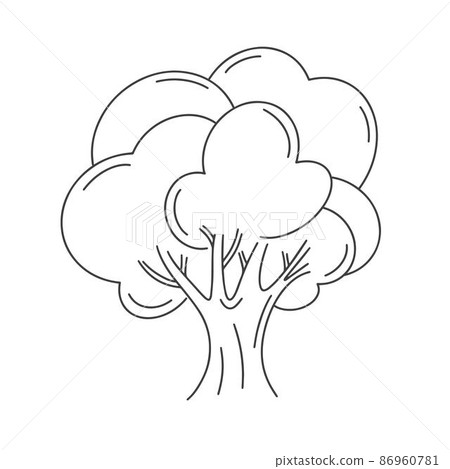 Single simple tree doodle style isolated vector illustration 86960781