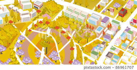 有趣的城市景觀和有趣的生活。創造一個人們可以明亮快樂地生活的城市。 86961707