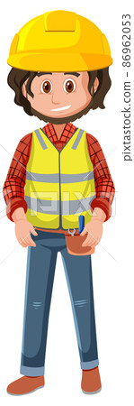 A contractor job cartoon character on white background A contractor job cartoon character on white background 86962053