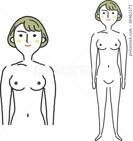 裸體女人全身繪圖上身繪圖集插圖素材 裸體女人全身繪圖上身繪圖集插圖素材 86962573