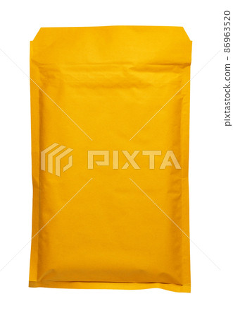 Brown envelope front and back isolated on white background. Letter top view. Brown envelope front and back isolated on white background. Letter top view. 86963520