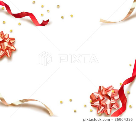 古色古香、時尚奢華的鉑金和紅絲帶框架插圖素材 古色古香、時尚奢華的鉑金和紅絲帶框架插圖素材 86964356