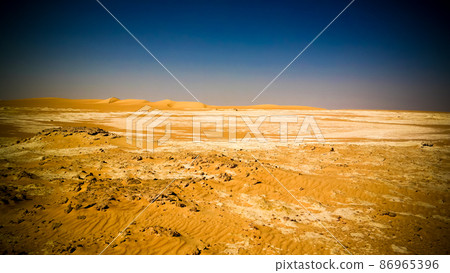 Panorama landscape at Great sand sea around Siwa oasis at Egypt Panorama landscape at Great sand sea around Siwa oasis at Egypt 86965396
