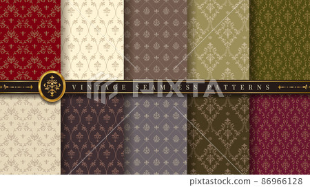 Antique seamless pattern set - Stock Illustration [86966128] - PIXTA