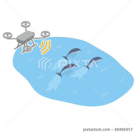 無人機調查海豚等海洋生物 無人機調查海豚等海洋生物 86966957