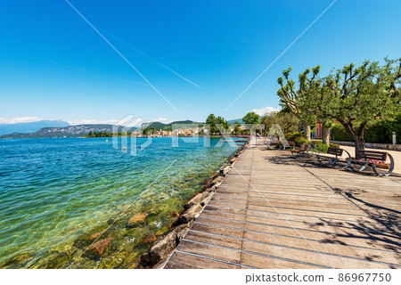 Bardolino Verona Veneto Italy - Promenade on Lakeshore of Lake Garda 86967750