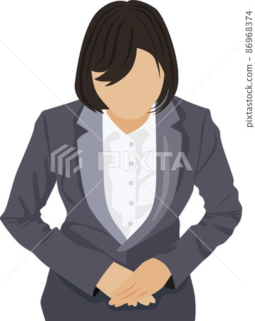 Female suit bowing illustration Female suit bowing illustration 86968374