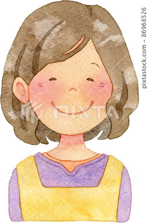 Illustration of a smiling housewife (smiling) 86968526