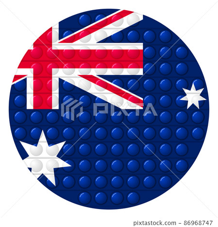 Glass ball with flag of Australia. Round sphere, template icon. Australian national symbol. Glossy realistic ball, 3D vector illustration. Trendy antistress game pop it, simple dimple. Big bubble Glass ball with flag of Australia. Round sphere, template icon. Australian national symbol. Glossy realistic ball, 3D vector illustration. Trendy antistress game pop it, simple dimple. Big bubble 86968747