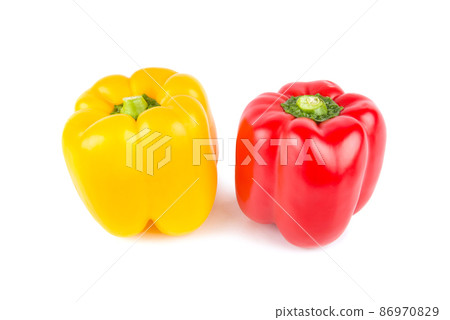 sweet peppers, paprika isolated on white background. 86970829