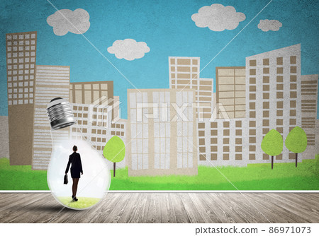 Businesswoman trapped in bulb 86971073