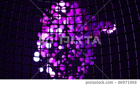 Neon bubbles glowing in darkness 4K UHD 3D illustration Neon bubbles glowing in darkness 4K UHD 3D illustration 86971808
