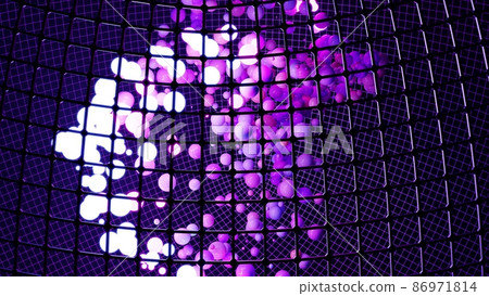 Shiny globes behind mesh 4K UHD 3D illustration Shiny globes behind mesh 4K UHD 3D illustration 86971814