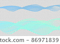 Vector blue water wave layer shape wavy pattern concept on transparent background blend design style illustration. 86971839