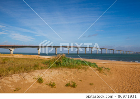 The very long The Ile de Re bridge in La Rochelle. France. 86971931