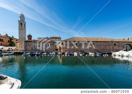 Church of San Nicolo in the port of Lazise - Lake Garda Verona Veneto Italy 86971939