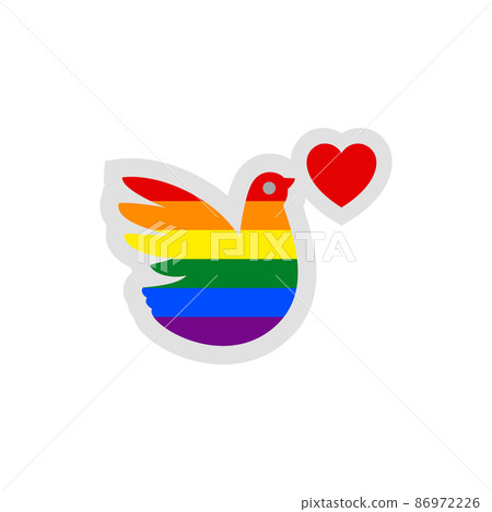 Symbol bird with rainbow flag lgbt pride Symbol bird with rainbow flag lgbt pride 86972226