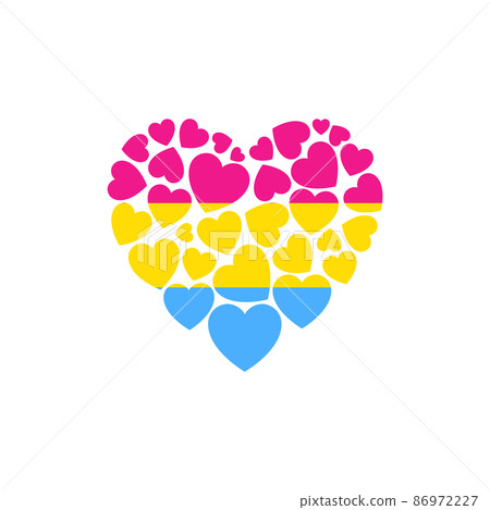 Symbol heart with pansexuality flag lgbt pride 86972227
