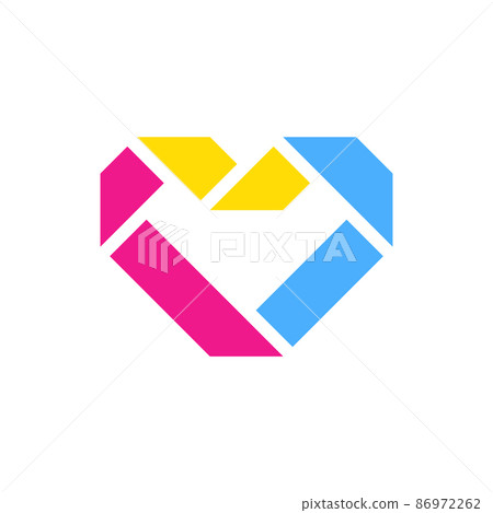 Symbol heart with pansexuality flag lgbt pride 86972262