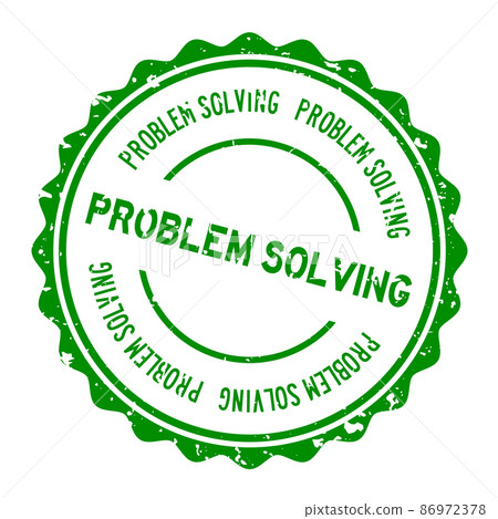 Grunge green problem solving word round rubber seal stamp on white background Grunge green problem solving word round rubber seal stamp on white background 86972378