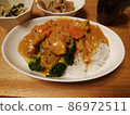 Broccoli and curry rice 86972511