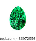 Easter egg - textured green smears isolated on white background. Watercolor colorful textured painting. Design for background, cover and packaging, Easter and food illustration, greeting card. 86972556