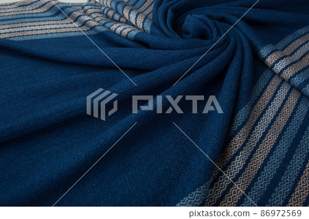 Close up of texture of hand woven stripe shawl Close up of texture of hand woven stripe shawl 86972569