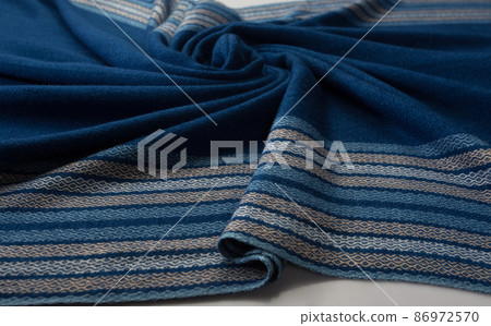 Close up of texture of hand woven stripe shawl Close up of texture of hand woven stripe shawl 86972570