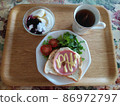 Stone kiln-baked bread toast breakfast 86972797