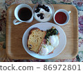 Breakfast of fried egg 86972801