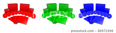 Three RGB Bundles blank template red, green and blue for presentation layouts and design. Three RGB Bundles blank template red, green and blue for presentation layouts and design. 86972898