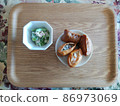 Inari sushi and salad light meal 86973069