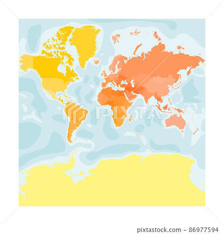 Colorful political map of World. Colorful political map of World. 86977594